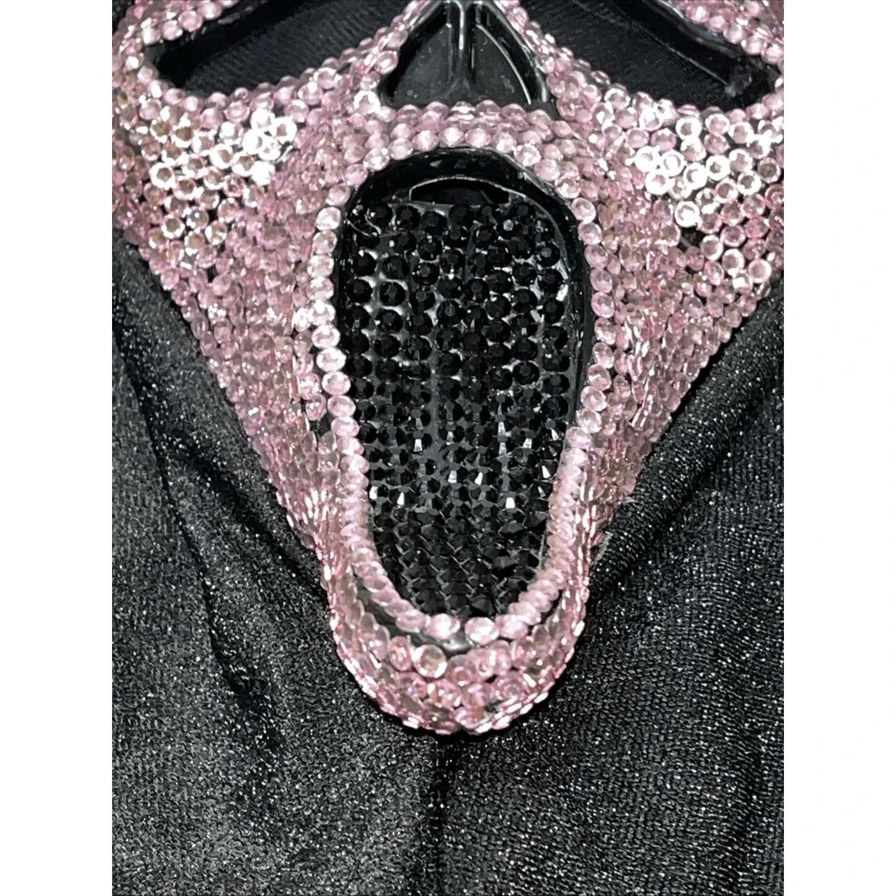 Spirit Ghost Face Pink Bedazzled Rhinestone Bling Full Mask SCREAM Halloween 🎃